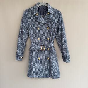J. McLaughlin Heritage Geometric Printed Belted Trench Coat - navy - size XS